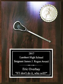 SA912 - Single Lacrosse Stick 9 X 12 Plaque